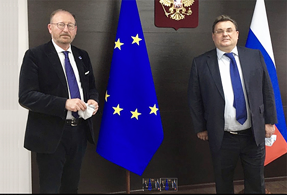 Russian Justice Minister Konstantin Chuychenko and PACE President Rik Daems