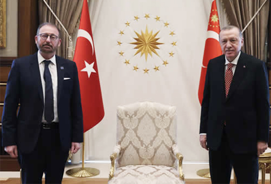 Turkish President Recep Tayyip Erdoğan meets with PACE President Rik Daems in Ankara