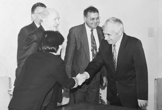 Meeting with Zelyu Zhelev, President of Bulgaria, during rapporteurs' fact-finding mission, in 1996