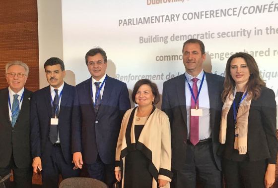 With the President of the Venice Commission, Gianni Buquicchio, Chairperson of the National Human Rights Council of Morocco, Driss El Yazami, Vice-President of the National People’s Assembly of Algeria, Morad Helis and members of Political Affairs Committee, Georges Loucaides and Nina Kassimati, in Dubrovnik (Croatia), in November 2018