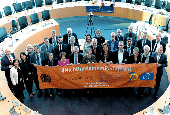 Meeting of the Political Affairs Committee, chaired by Ria Oomen-Ruijten, in Berlin (Germany), with the participation of the President of the Assembly Liliane Maury Pasquier, in November 2019