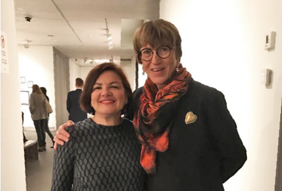 With Maryvonne Blondin (France) in Rovaniemi (Finland), in December 2019
