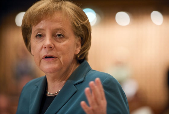 Angela Merkel, Federal Chancellor of Germany during her speech into the hemicycle / Session  April 2008
