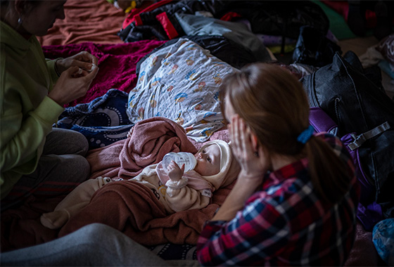 Refugee woman in Lviv (Ukraine)