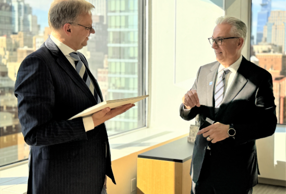 PACE President with Ambassador Rytis Paulauskas, Permanent Representative of the Republic of Lithuania to the United Nations, United Nations, New York, November 2024