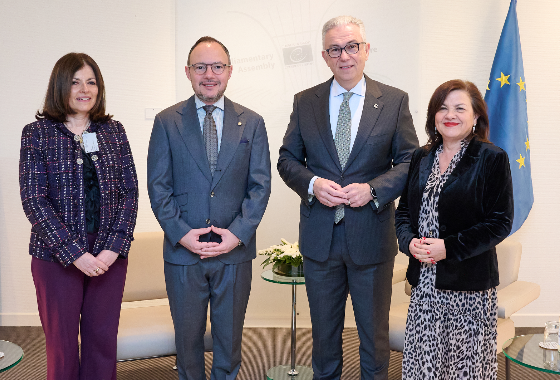 PACE Secretary General and PACE President during an official visit of the Head of Government of the Principality of Andorra, Minister of Foreign Affairs of Andorra